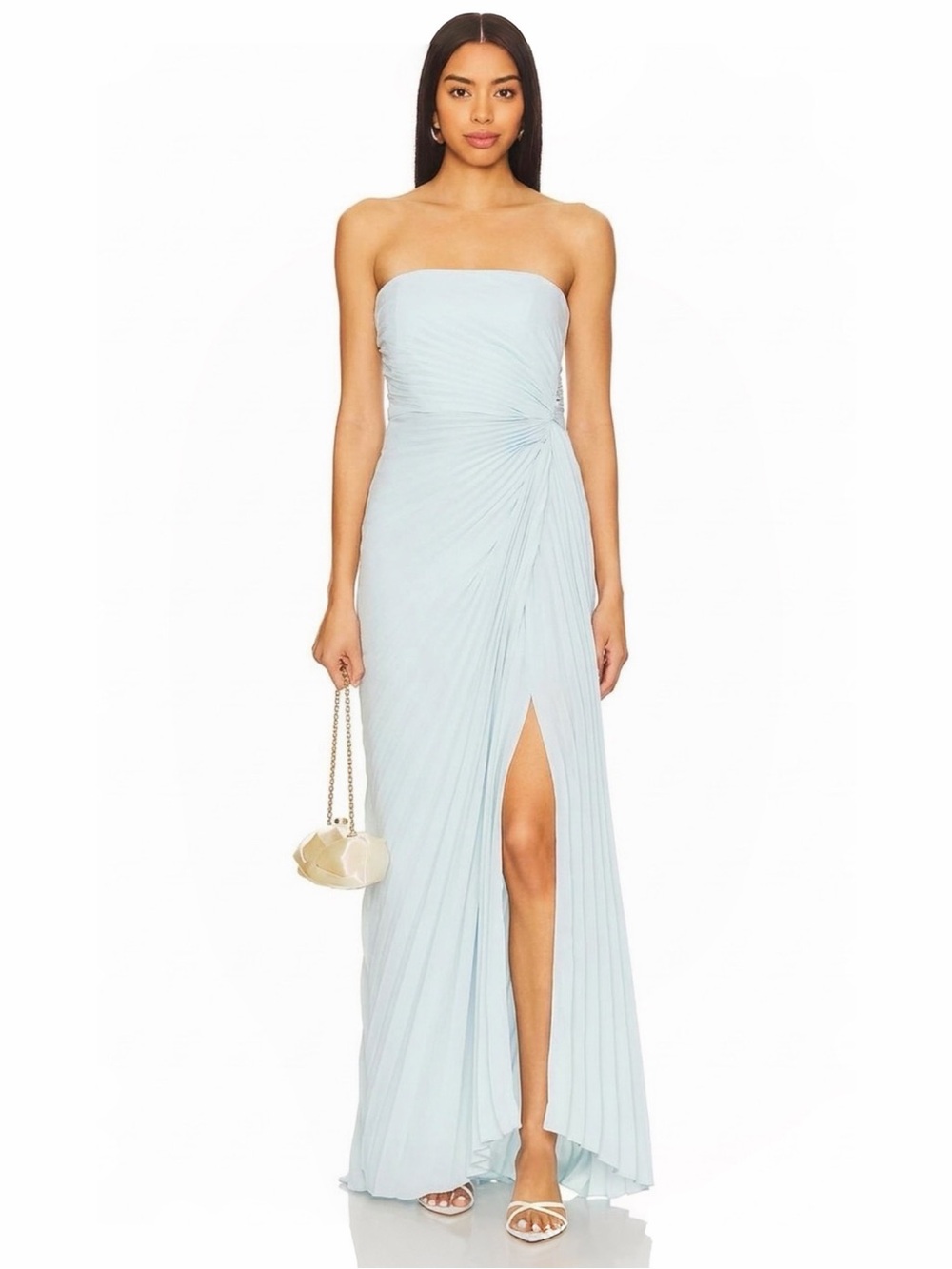 A.L.C. Layla Strapless Pleated Gown in Cascade Sz 8 MSRP $695 Revolve